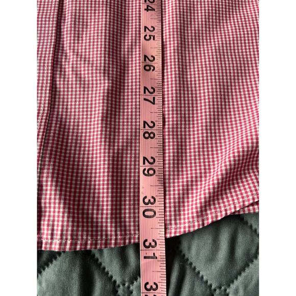 ✨Van Heusen Mens Button Down Shirt Red Gingham Check Wrinkle Free Small 14.5-15 - Picture 6 of 7